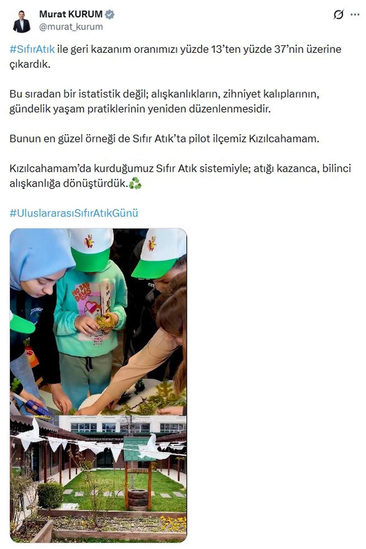 Kızılcahamam'da Sıfır Atık Projesiyle Geri Kazanım Oranı Yüzde 37’yi Aştı