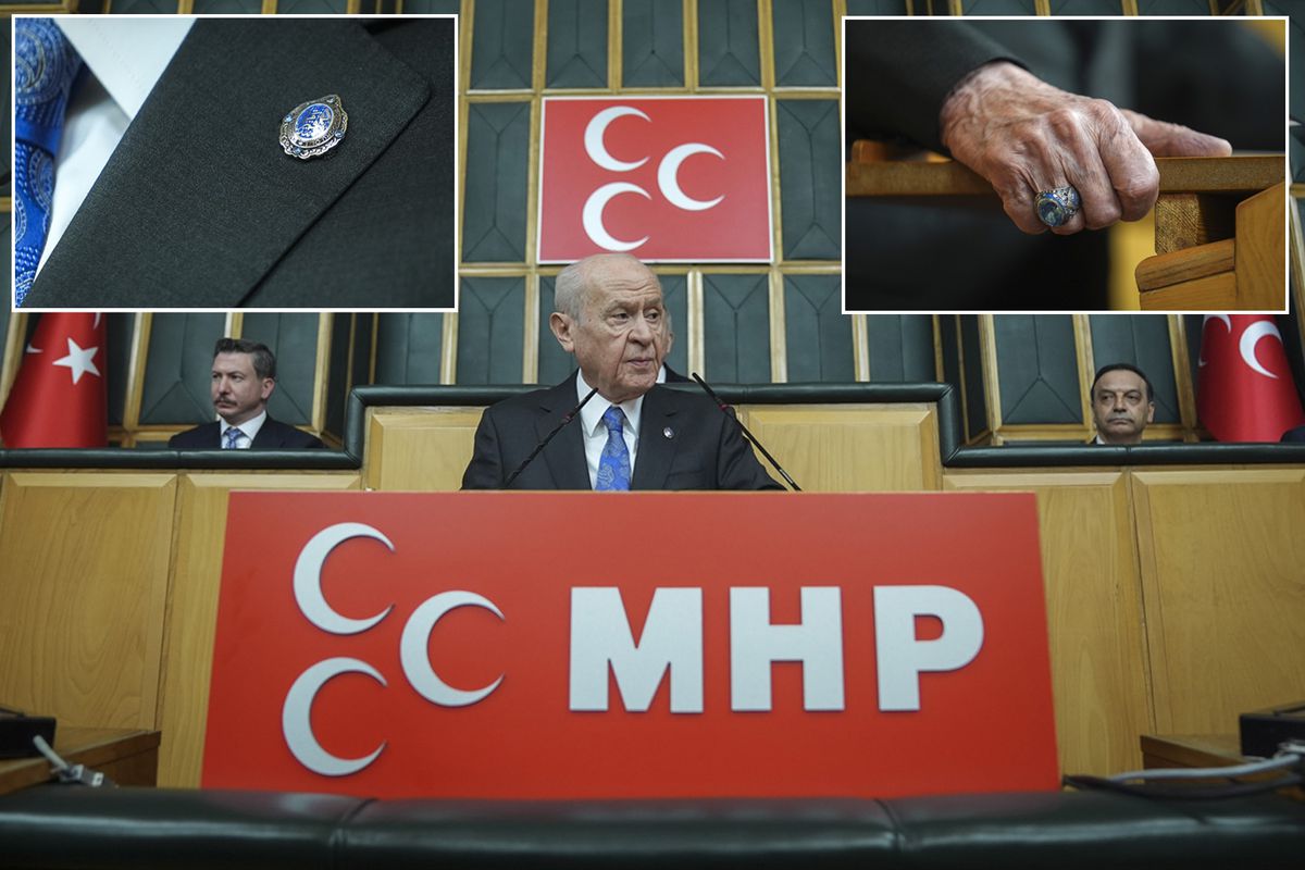 MHP Lideri Devlet Bahçeli’nin Yüzüğündeki Hud Suresi Ayeti ve Mavi Topaz Detayları Büyük İlgi Topladı