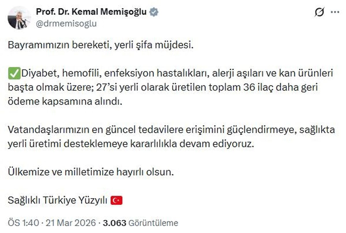 Sağlık Bakanlığı’ndan Yerli ve Yenilikçi 36 İlaç Geri Ödeme Kapsamına Alındı