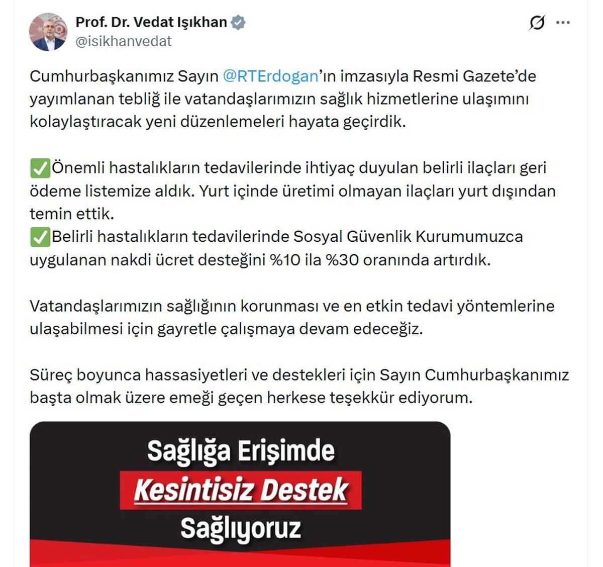 Önemli Hastalıkların Tedavisinde İlaç Desteği ve Nakdi Ücret Artışı Resmen Yürürlüğe Girdi
