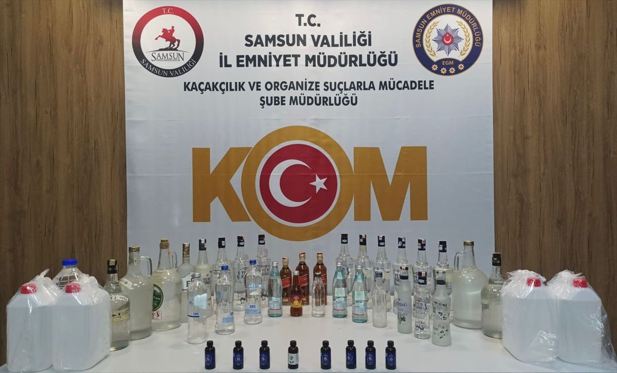Samsun Canik'te Sahte Alkol Operasyonu: 31 Şişe ve 25 Litre Etil Alkol Ele Geçirildi